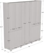 Wardrobe — Contemporary Storage Closet with Hanging Rod and Shelves — 87.4H x 85W x 19D inches — /Off White - Image 2