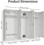 6 Doors Storage Cabinet with Ample Shelves Space 94 Inch Utility Armoire Closet Entryway and Bedroom Organization Unit (White) - Image 2