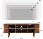 TV Stand, Modern TV Console Table with Storage Compartment and Sliding Door, Gaming Entertainment Center with Cabinet for Living Room, Bedroom, Office (Walnut) - Image 2