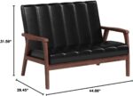 -Black Loveseat Love Seats, 29.45LX44.66WX31.59H, Black - Image 2