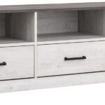 TV Stand, Washed White Storage Cabinet with Shelves, Living Room Storage Cabinet 66" W x 20" H x 16" D
