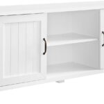 Classic Grooved Door TV Stand for TVs up to 65 Inches, 58 Inch, Solid White