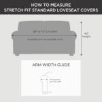 Stretch Pique 2-Seat Individual Cushion Loveseat Covers - Flannel Gray - Image 2