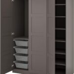 Wardrobe, dark grey/dark grey, 150x60x201 cm