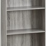 Basic 3-Tier Bookcase Storage Shelves, French Oak Grey