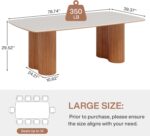 78.7" Sintered Stone Dining Table for 8-10，Luxury Rectangular Kitchen Table with Solid Wood Legs, Mid-Century Dining Room Table for Living Room - Image 2