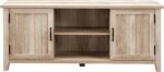 Classic Grooved Door TV Stand for TVs up to 65 Inches, 58 Inch, White Oak - Image 2