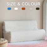 Single Foam Three Seater Sofa, 60 Inch Wide Armless Floor Sofa, One Piece High Density Foam, Removable and Machine Washable Cover, Ivory - Image 2