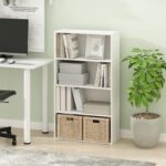 4-Tier Bookcase/Bookshelf/Storage Shelves, White - Image 2