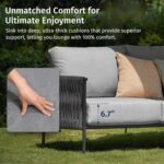 Outdoor Furniture |  Loveseat | 2 Seater Sofa with 6.7" Thick Washable Cushions | Deep Seating Patio Furniture for Garden, Porch, Balcony & Backyard | Earth Black & Misty Grey - Image 2